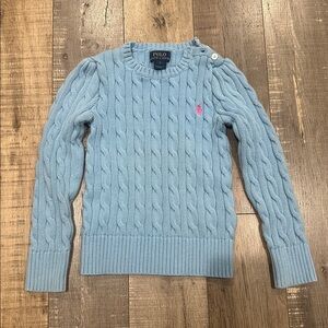 Ralph Lauren baby blue cable knit sweater size 5